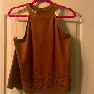 Suede Camel sleeveless top